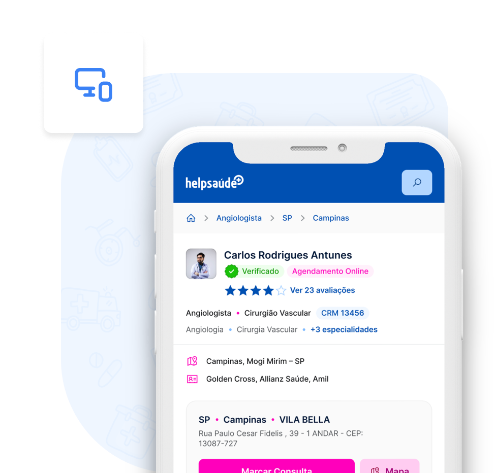 Imagem ilustrativa de um perfil do instagram com LinkSaude